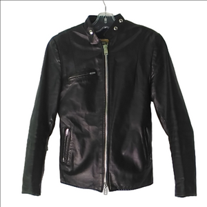 Vtg Rare Brimaco Black Leather Motorcycle Jacket Womens S EUC